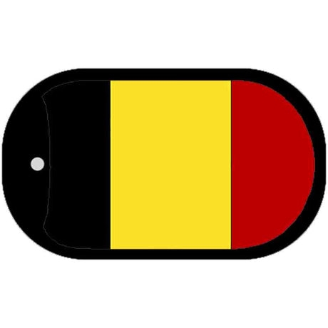 Belgium Flag Scroll Metal Novelty Dog Tag Necklace DT-3971