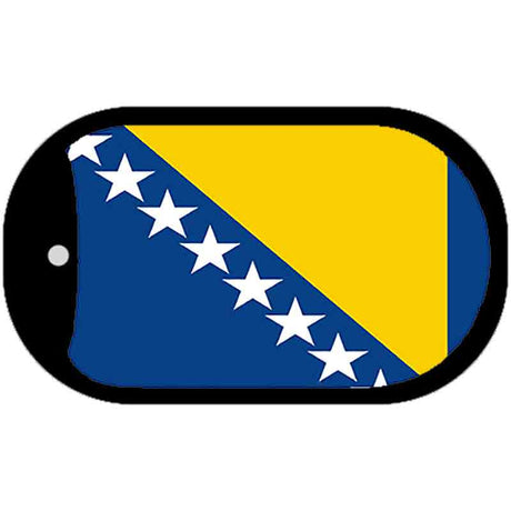 Bosnia-Herzegovina Flag Scroll Metal Novelty Dog Tag Necklace DT-3976