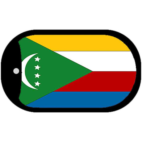 Comoros Flag Scroll Metal Novelty Dog Tag Necklace DT-3993