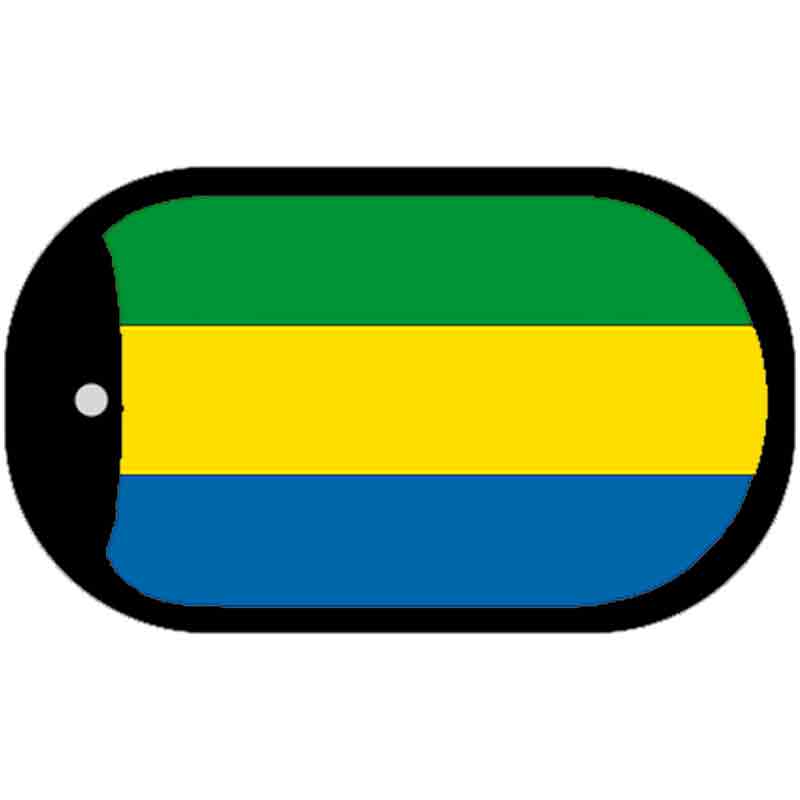 Gabon Flag Scroll Metal Novelty Dog Tag Necklace DT-4017