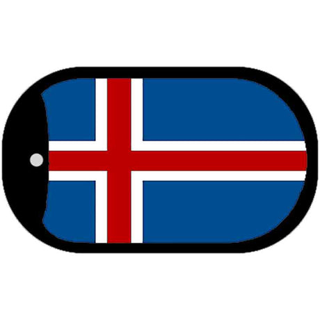 Iceland Flag Scroll Metal Novelty Dog Tag Necklace DT-4030