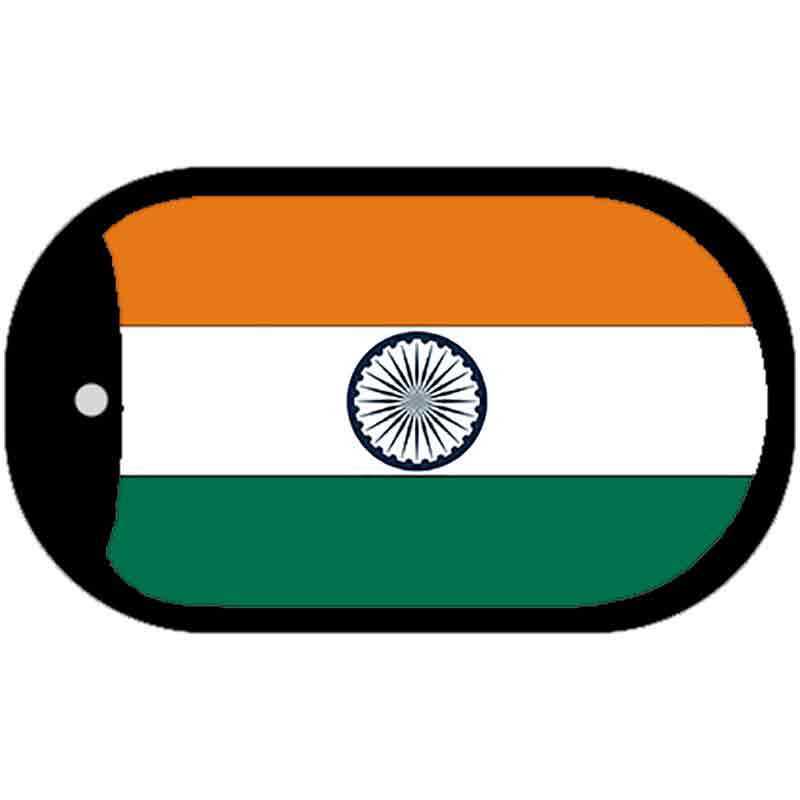 India Flag Scroll Metal Novelty Dog Tag Necklace DT-4032