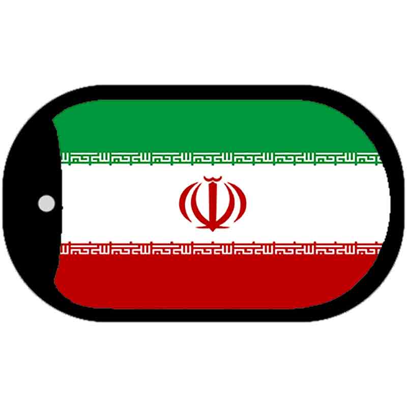 Iran Flag Scroll Metal Novelty Dog Tag Necklace DT-4034