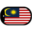 Malaysia Flag Metal Novelty Dog Tag Necklace DT-4090