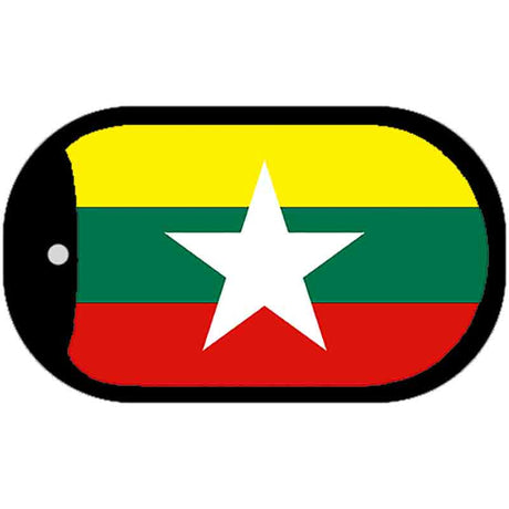 Myanmar Flag Metal Novelty Dog Tag Necklace DT-4103