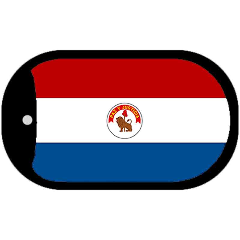 Paraguay-REV Flag Metal Novelty Dog Tag Necklace DT-4126