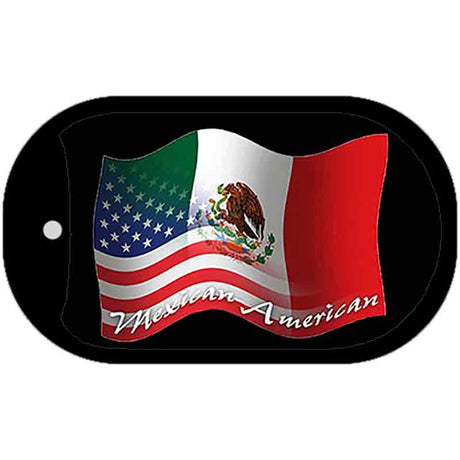 Mexican American Flag Metal Novelty Dog Tag Necklace DT-4201