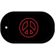 Red Peace Sign Novelty Metal Dog Tag Necklace DT-4202