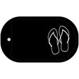 Flip Flops Offset Novelty Metal Dog Tag Necklace DT-4230