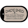 Dads Shed Novelty Metal Dog Tag Necklace DT-4286