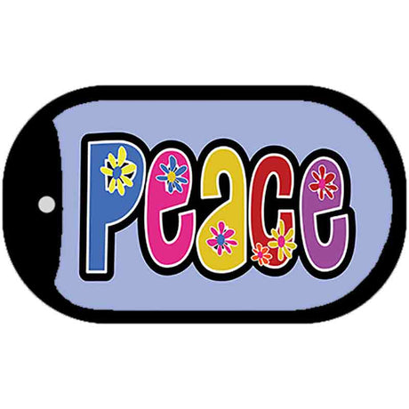 Peace And Flowers Novelty Metal Dog Tag Necklace DT-4288