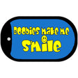 Boobies Make Me Smile Blue Novelty Metal Dog Tag Necklace DT-4349