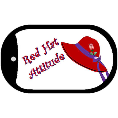 Red Hat Attitude Novelty Metal Dog Tag Necklace DT-438