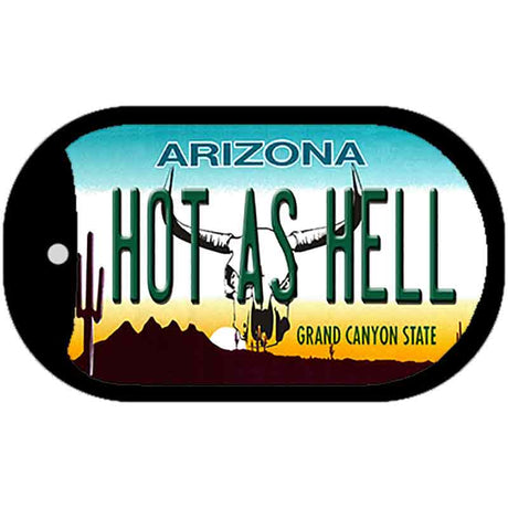 Hot As Hell (Skull) Arizona Novelty Metal Dog Tag Necklace DT-4454