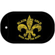 Fleur De Lis Black Gold Novelty Metal Dog Tag Necklace DT-4465