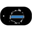 Thin Blue Line Bullet hole Novelty Dog Tag Necklace DT-4665