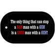 A Bad Man With A Gun Novelty Metal Dog Tag Necklace DT-4691