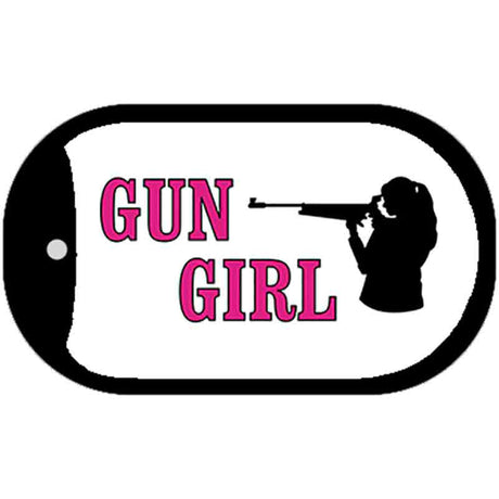 Gun Girl Novelty Metal Dog Tag Necklace DT-4696