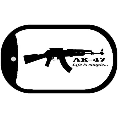 AK-47 Life is Simple Novelty Metal Dog Tag Necklace DT-4698