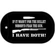 No Bullet No Gun Fear Novelty Metal Dog Tag Necklace DT-4703