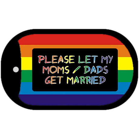 Get Married Rainbow Novelty Metal Dog Tag Necklace DT-4717