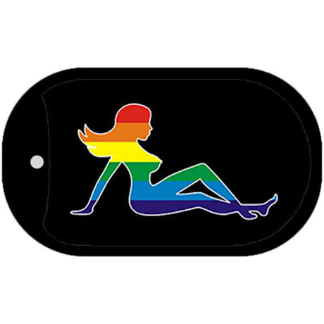 Mudflap Lady Rainbow Novelty Metal Dog Tag Necklace DT-4727