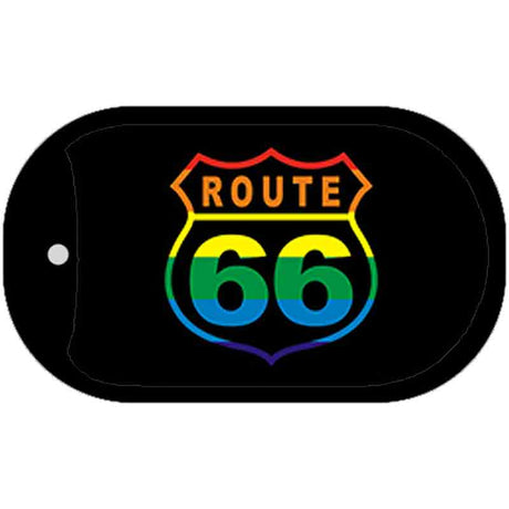 Route 66 Rainbow Novelty Metal Dog Tag Necklace DT-4728