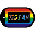 Yes I Am Rainbow Novelty Metal Dog Tag Necklace DT-4729