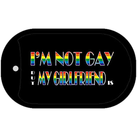 My Girlfriend Is Rainbow Novelty Metal Dog Tag Necklace DT-4739