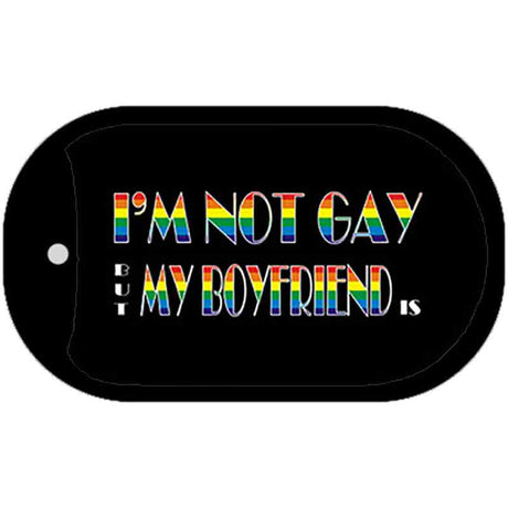 My Boyfriend Is Rainbow Novelty Metal Dog Tag Necklace DT-4740