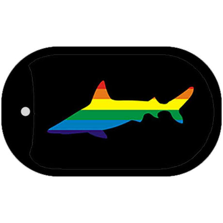 Shark Rainbow Novelty Metal Dog Tag Necklace DT-4744