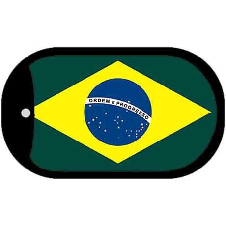 Brazil Flag Scroll Metal Novelty Dog Tag Necklace DT-481