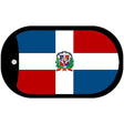 Dominican Republic Flag Scroll Metal Novelty Dog Tag Necklace DT-484