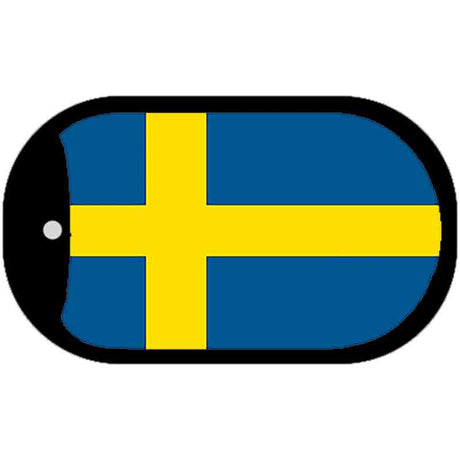 Sweden Flag Scroll Metal Novelty Dog Tag Necklace DT-486