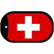 Switzerland Flag Scroll Metal Novelty Dog Tag Necklace DT-487