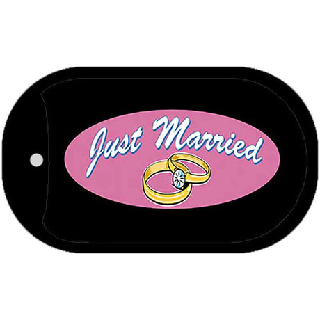 Just Married Novelty Novelty Metal Dog Tag Necklace DT-5005