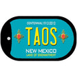 Taos Teal New Mexico Novelty Metal Dog Tag Necklace DT-5009