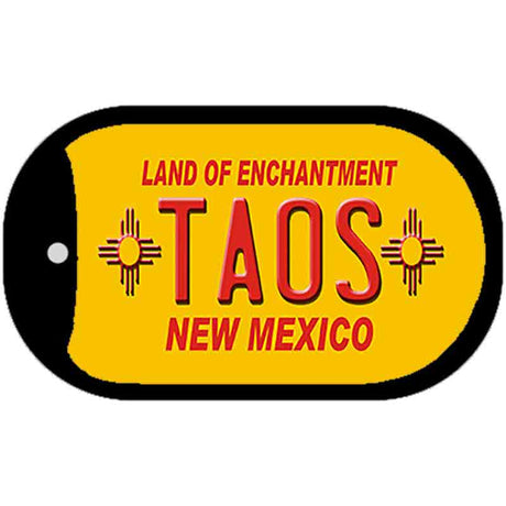 Taos Yellow New Mexico Novelty Metal Dog Tag Necklace DT-5010