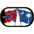 Confederate South Carolina Crossed Flag Metal Novelty Dog Tag Necklace DT-508