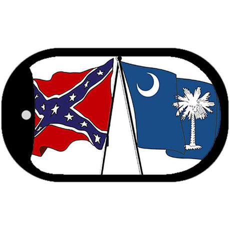 Confederate South Carolina Crossed Flag Metal Novelty Dog Tag Necklace DT-508