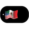 Mexican American Flag Scroll Metal Novelty Dog Tag Necklace DT-5278