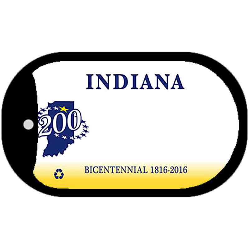 Indiana State Blank Novelty Metal Dog Tag Necklace DT-5282