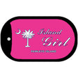 Island Girl Pink Flag Novelty Metal Dog Tag Necklace DT-5334