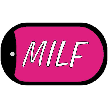 M.I.L.F Pink Novelty Metal Dog Tag Necklace DT-5420