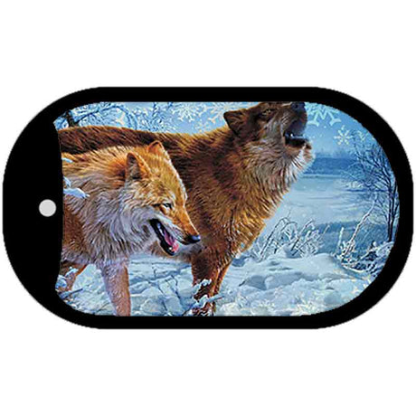 Wolves in Winter Novelty Metal Dog Tag Necklace DT-552