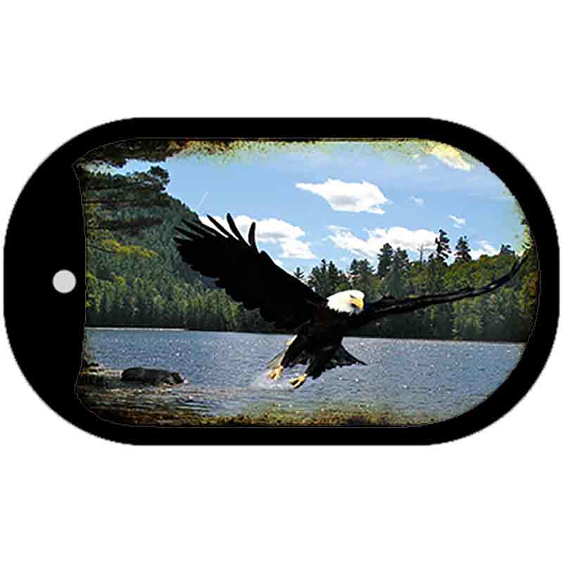 Eagle Over Water Novelty Metal Dog Tag Necklace DT-553