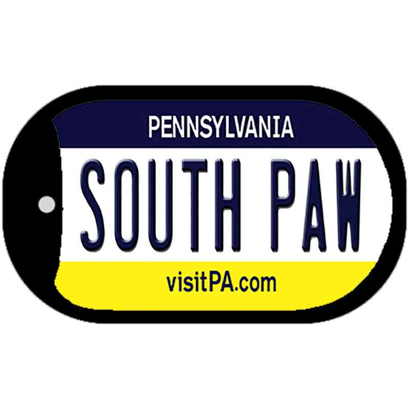 South Paw Pennsylvania Novelty Metal Dog Tag Necklace DT-6055