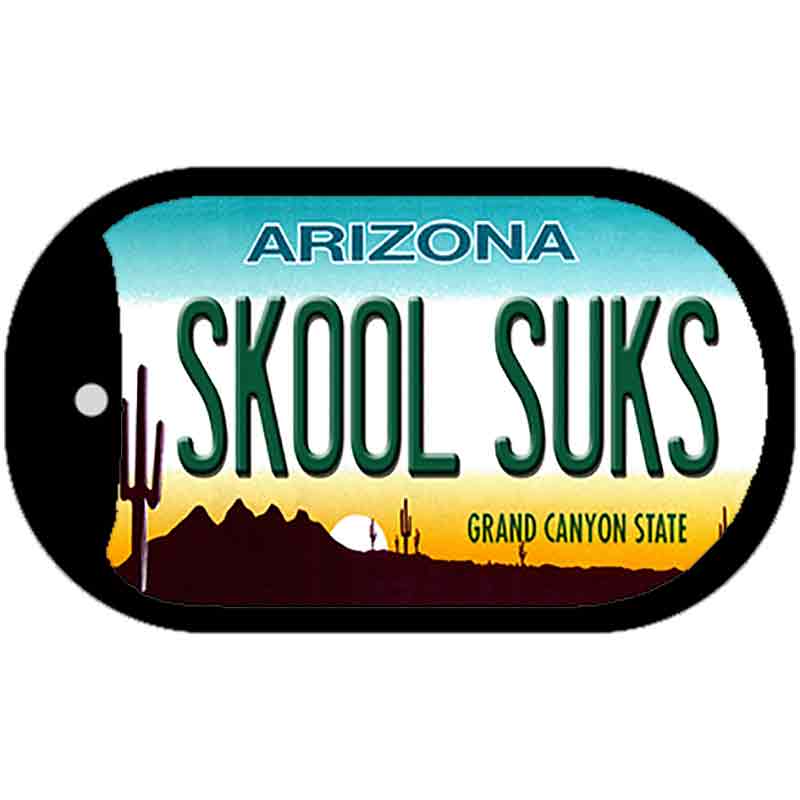 Skool Suks Arizona Novelty Metal Dog Tag Necklace DT-6095