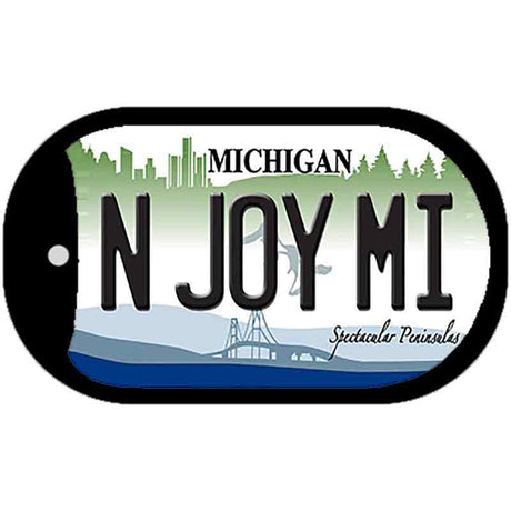 N Joy MI Michigan Novelty Metal Dog Tag Necklace DT-6113