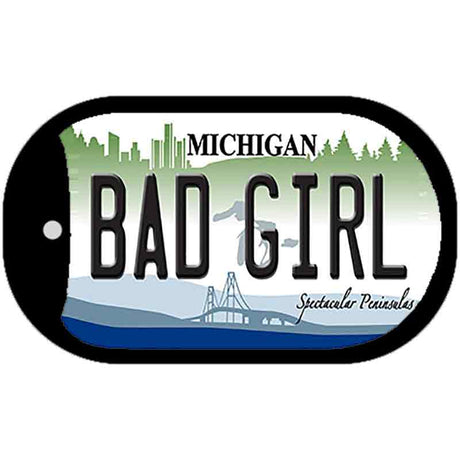 Bad Girl Michigan Novelty Metal Dog Tag Necklace DT-6114